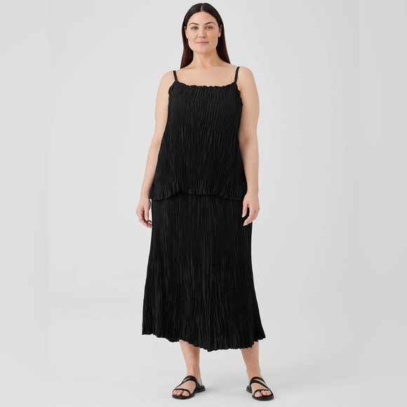 NWT Eileen Fisher Crushed Silk Maxi Skirt - Picture 6 of 9